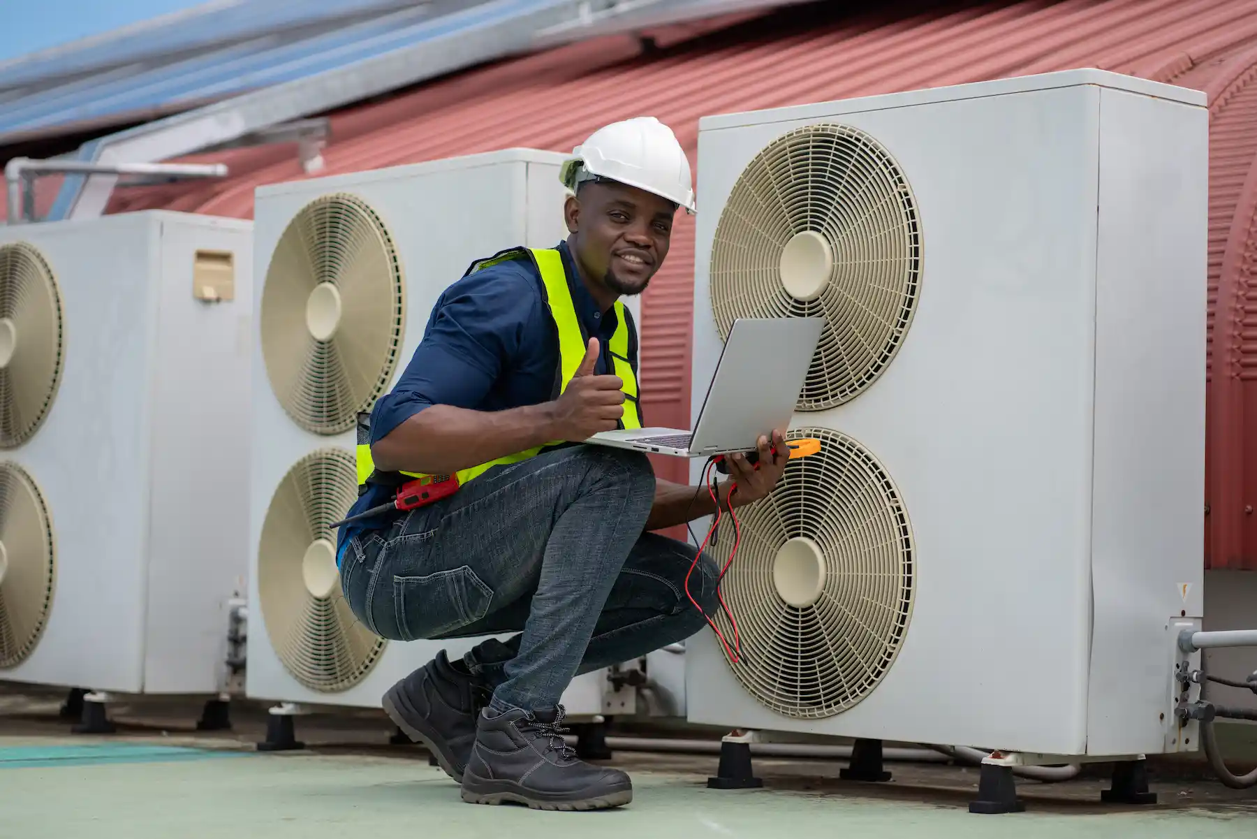 Professional duct cleaning service for central air conditioning system in Dubai villa removing dust, allergens, and debris improving air quality and cooling efficiency