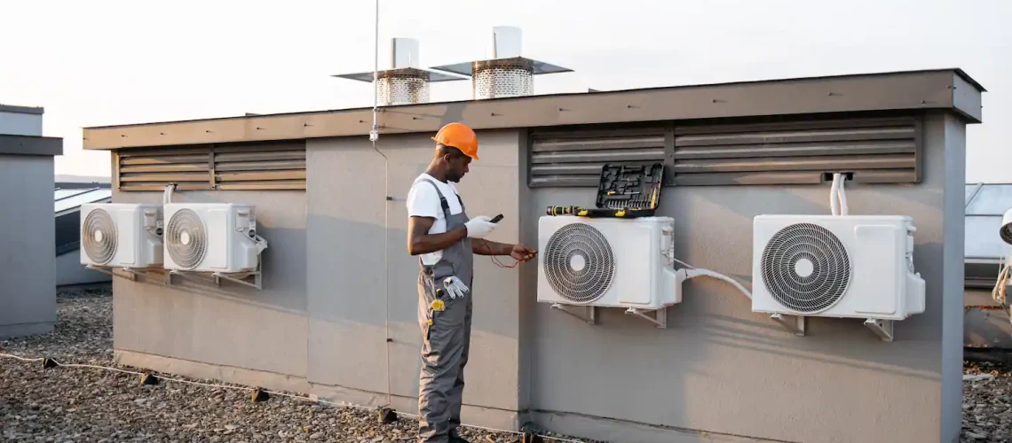 Professional AC technician cleaning dirty air filter during routine maintenance in Dubai home improving air quality and system efficiency for healthy indoor environment