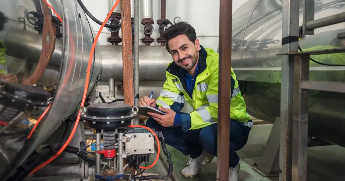 killed HVAC technician refilling refrigerant gas in AC unit Dubai using genuine products and proper equipment to restore optimal cooling capacity and performance