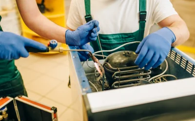 Commercial electrician installing complex electrical system and wiring infrastructure in modern Dubai office building ensuring business continuity and reliable power supply