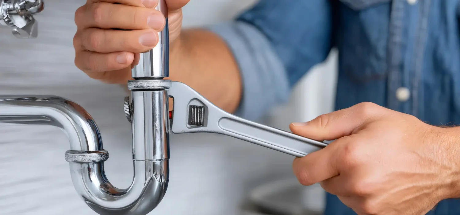 Emergency plumber arriving quickly with tools and equipment to fix urgent pipe leak and water damage in Dubai home with fast response