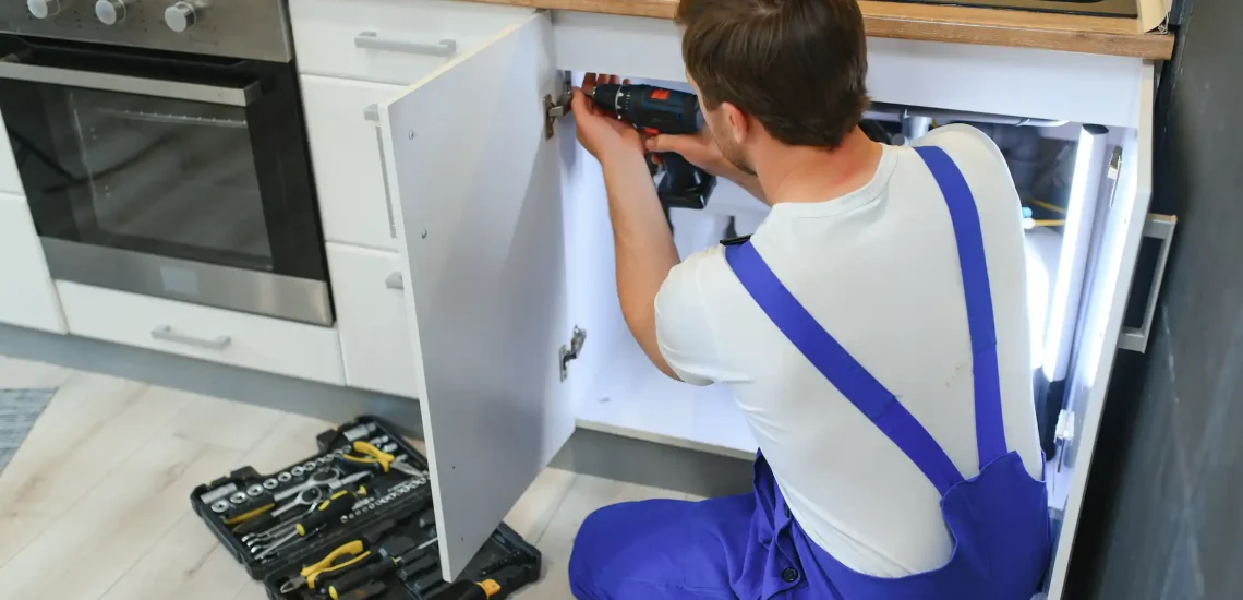 Thorough handyman conducting detailed home maintenance inspection with checklist and tools in Dubai residential property identifying potential issues and repairs needed