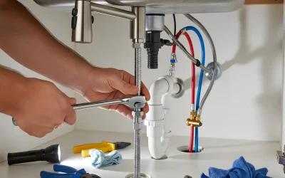 Skilled plumber fixing dripping kitchen faucet and replacing worn washers in Dubai home ensuring water conservation and stopping annoying leaks completely