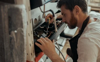 Professional team of electricians working together on complete electrical installation and wiring system in new construction Dubai villa project with precision