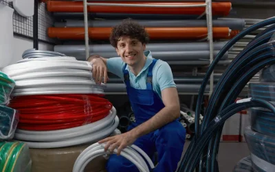 Certified plumber installing new electric water heater in Dubai apartment bathroom with proper connections and safety measures for hot water supply